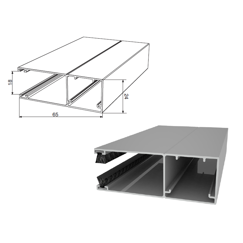 Guide rail with brush RG65MS