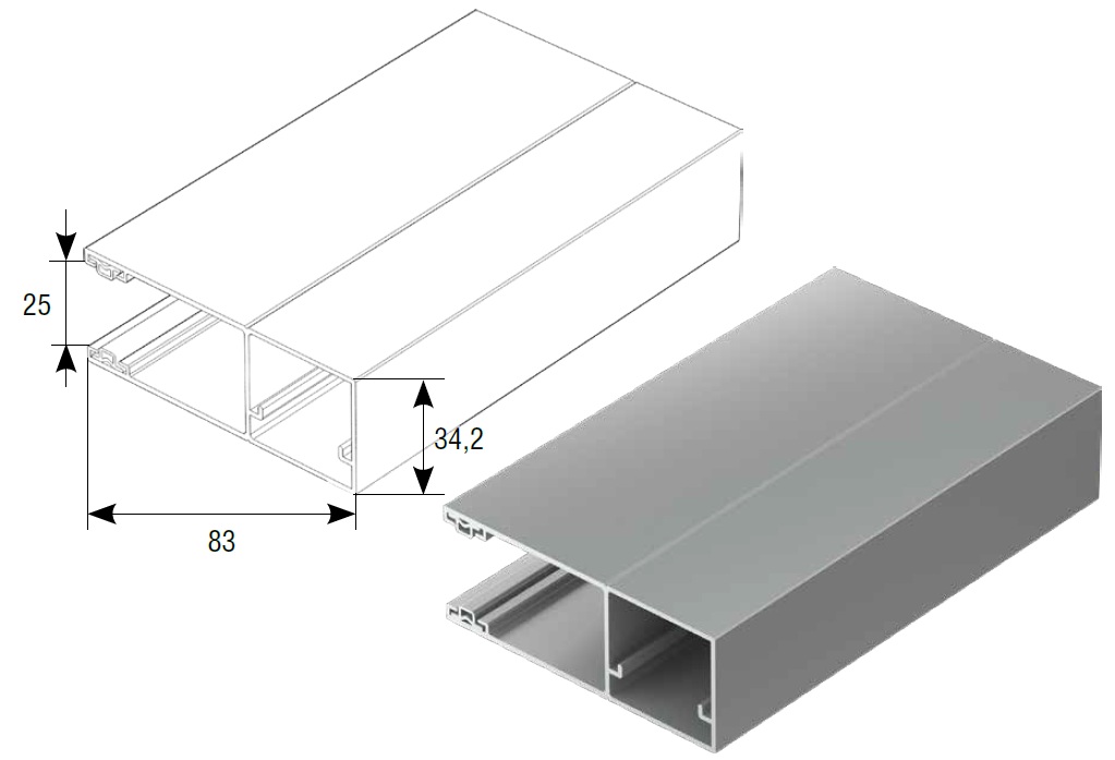 Guide rail with brush RG83MS