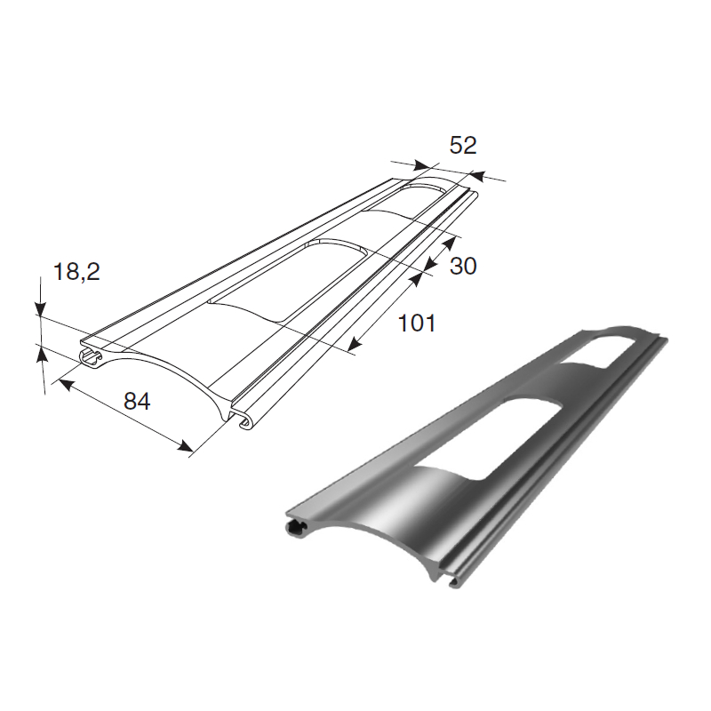 Extruded profile RHE84GM