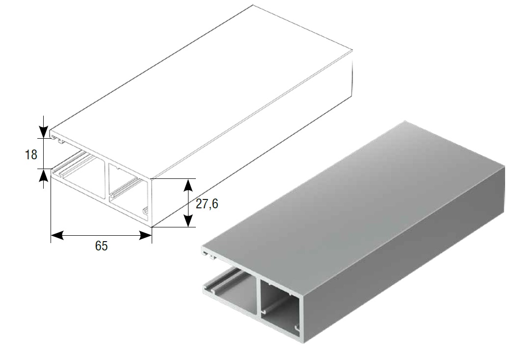 Guide rail with brush RG62BS